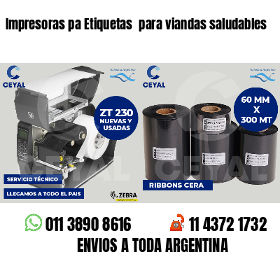Impresoras pa Etiquetas  para viandas saludables