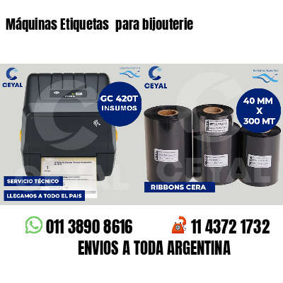 Máquinas Etiquetas  para bijouterie
