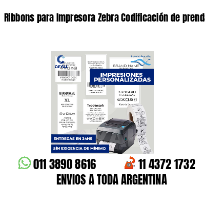 Ribbons para Impresora Zebra Codificación de prendas