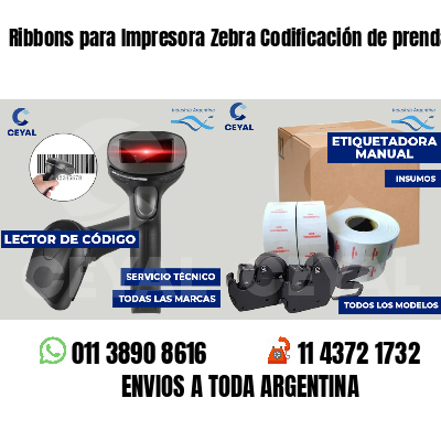 Ribbons para Impresora Zebra Codificación de prendas