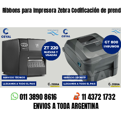 Ribbons para Impresora Zebra Codificación de prendas