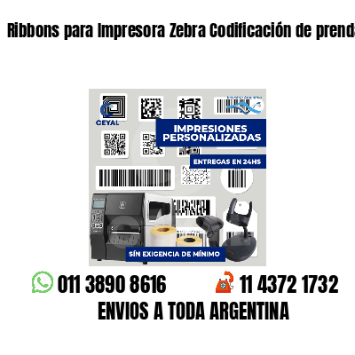 Ribbons para Impresora Zebra Codificación de prendas