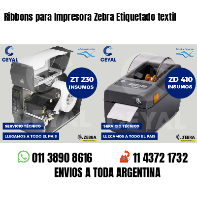 Ribbons para Impresora Zebra Etiquetado textil