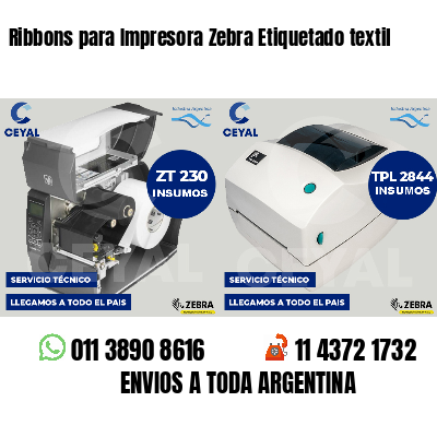 Ribbons para Impresora Zebra Etiquetado textil