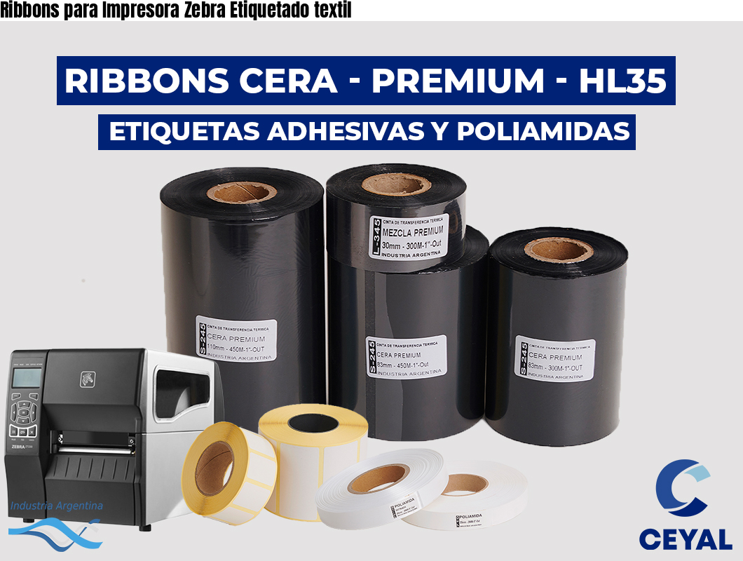 Ribbons para Impresora Zebra Etiquetado textil