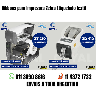 Ribbons para Impresora Zebra Etiquetado textil