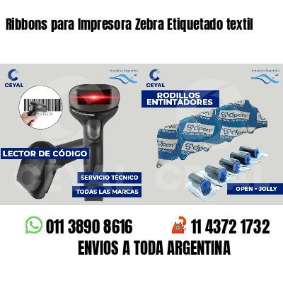 Ribbons para Impresora Zebra Etiquetado textil