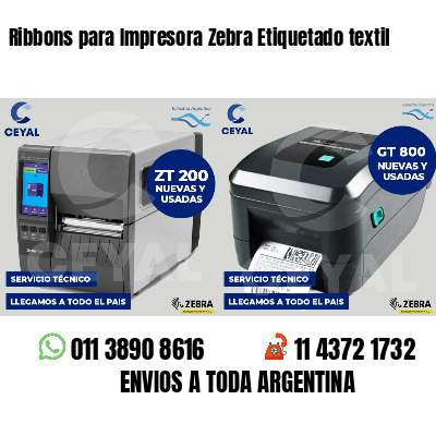 Ribbons para Impresora Zebra Etiquetado textil