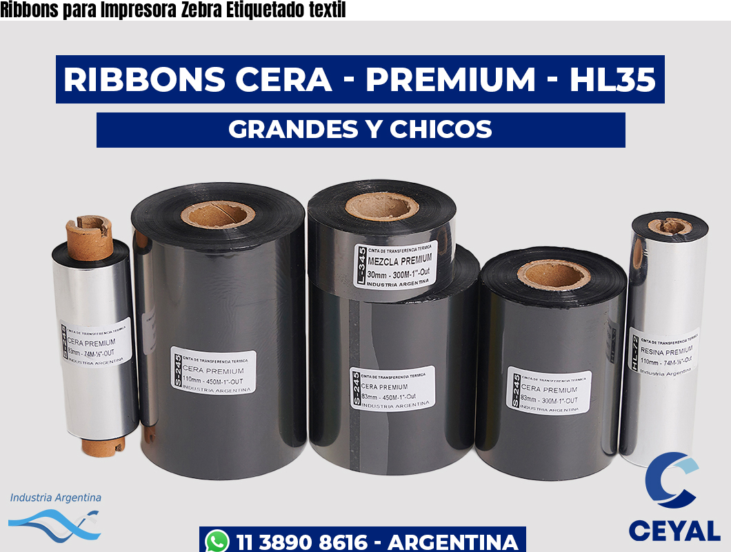 Ribbons para Impresora Zebra Etiquetado textil
