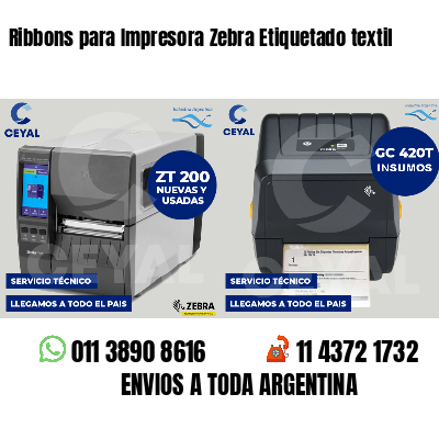 Ribbons para Impresora Zebra Etiquetado textil