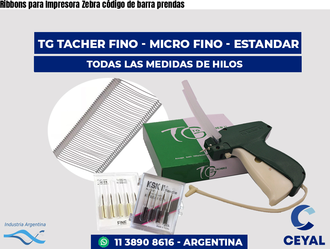 Ribbons para Impresora Zebra código de barra prendas