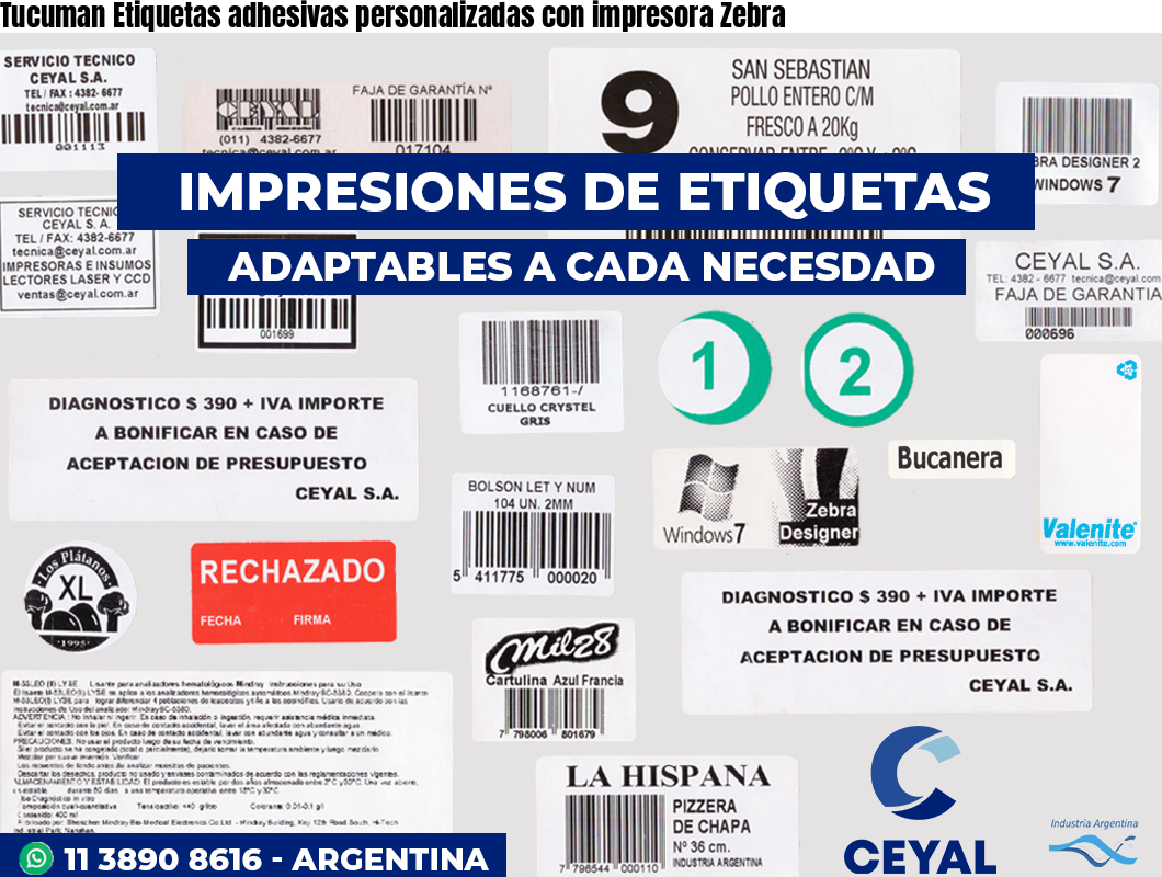 Tucuman Etiquetas adhesivas personalizadas con impresora Zebra