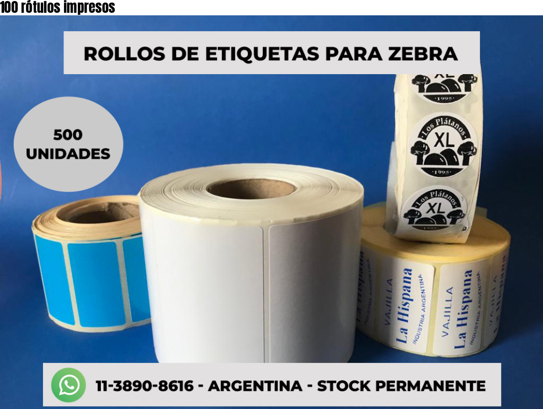 100 rótulos impresos