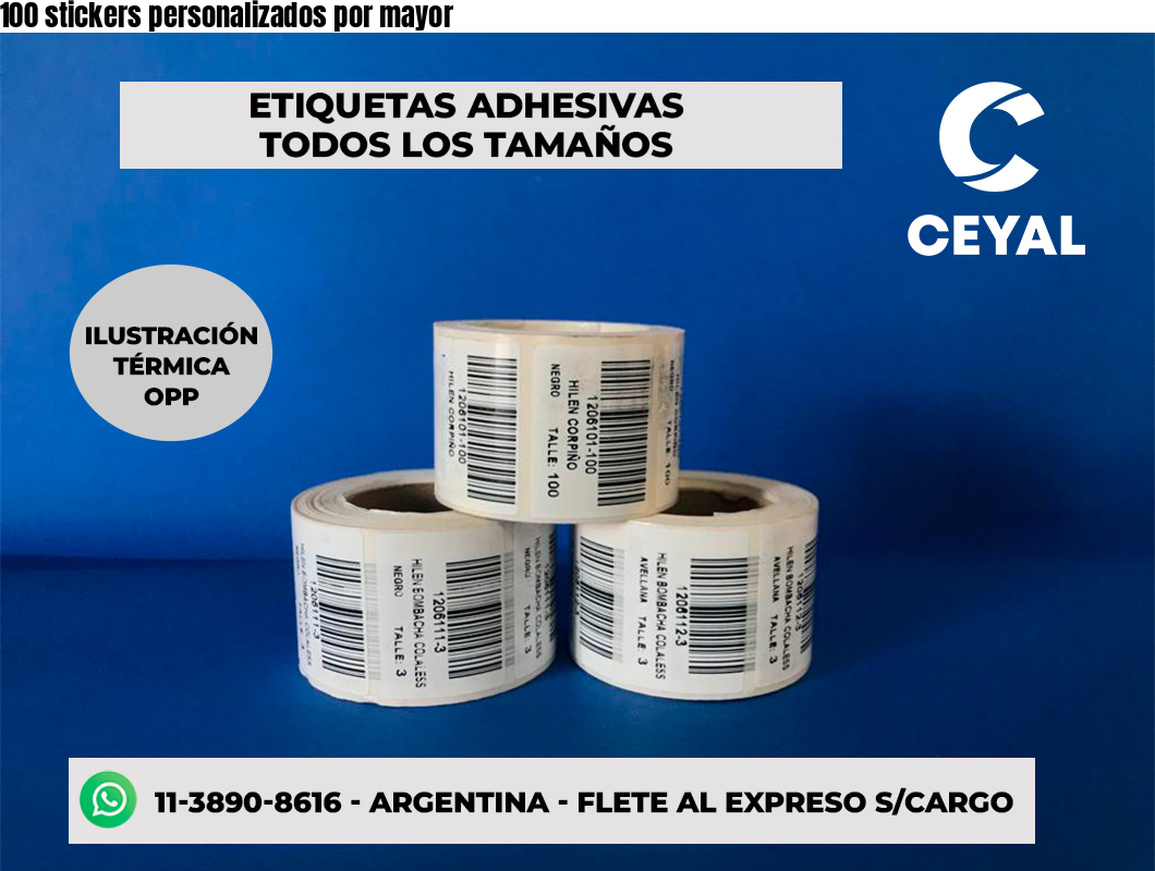 100 stickers personalizados por mayor