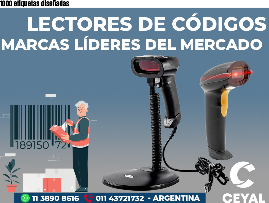 1000 etiquetas diseñadas