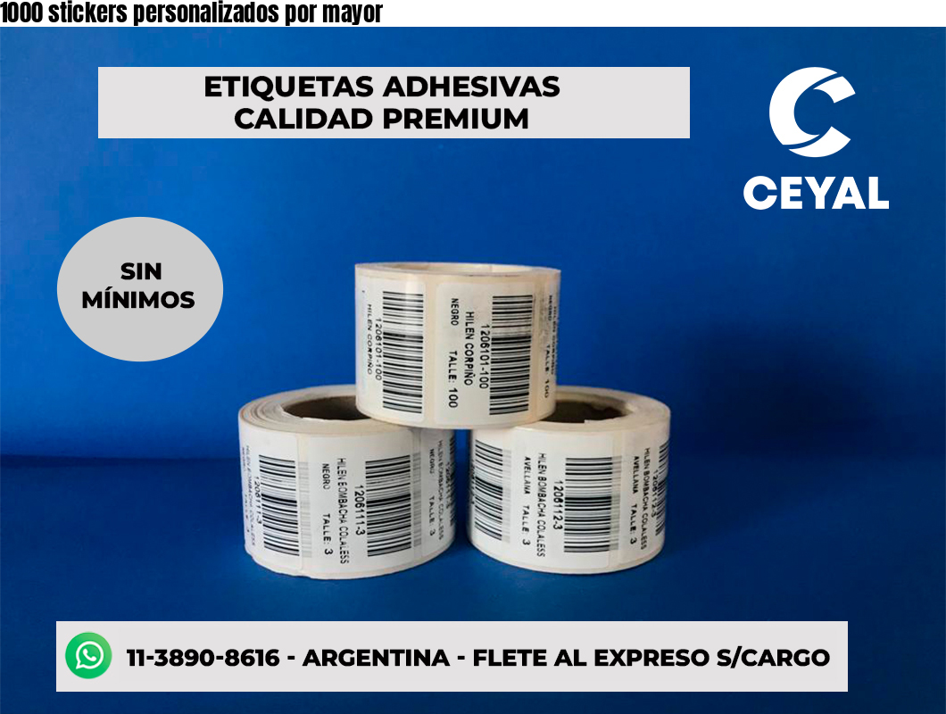 1000 stickers personalizados por mayor