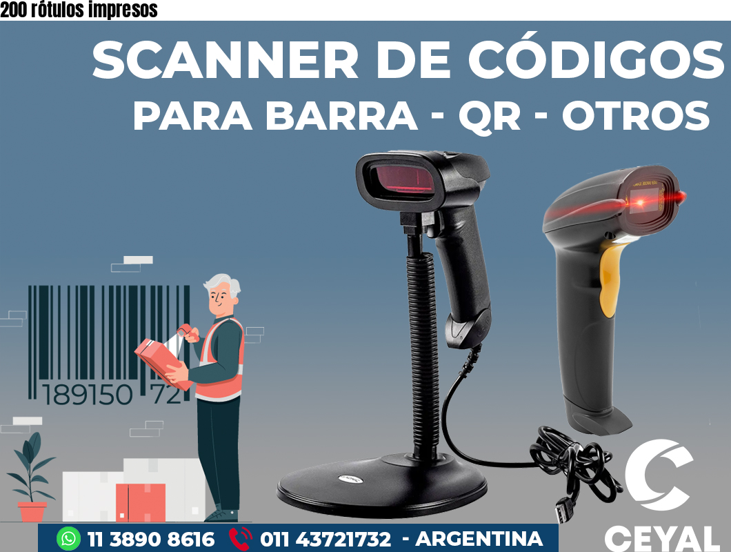 200 rótulos impresos