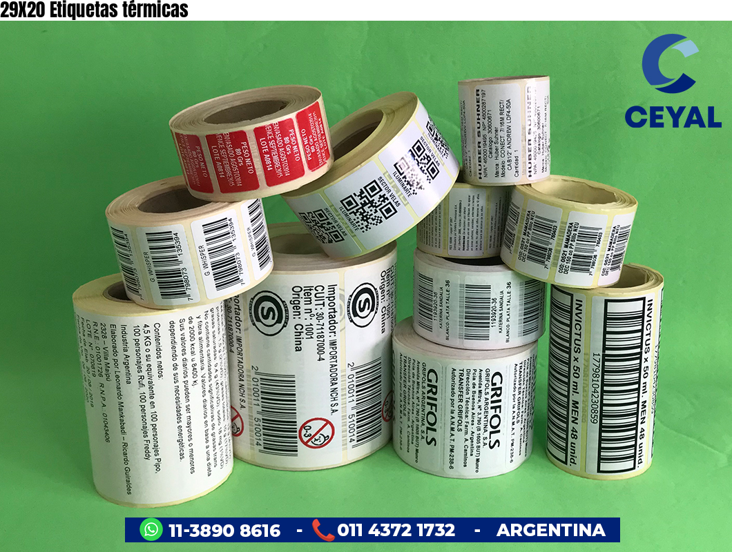 29X20 Etiquetas térmicas
