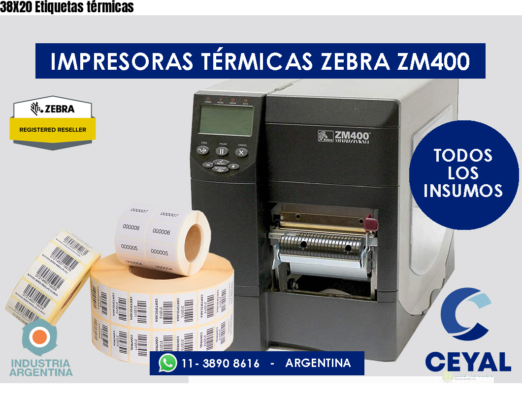 38X20 Etiquetas térmicas