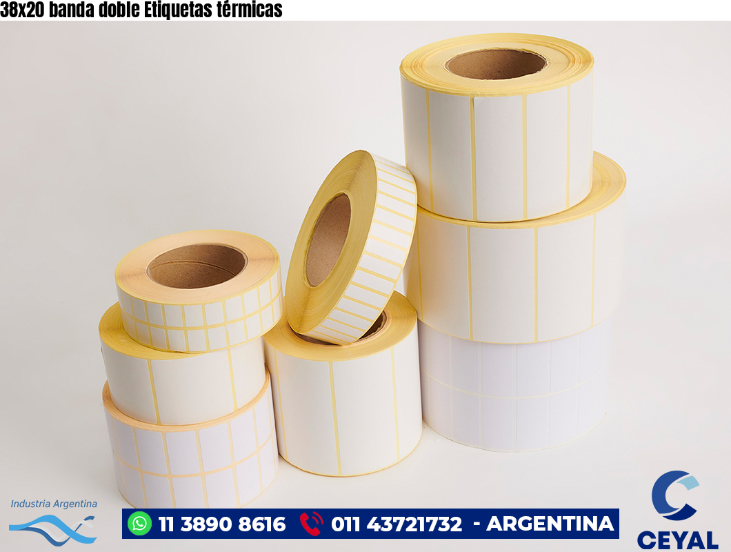 38x20 banda doble Etiquetas térmicas