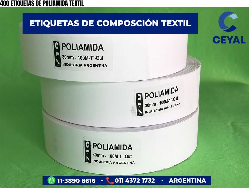 400 ETIQUETAS DE POLIAMIDA TEXTIL