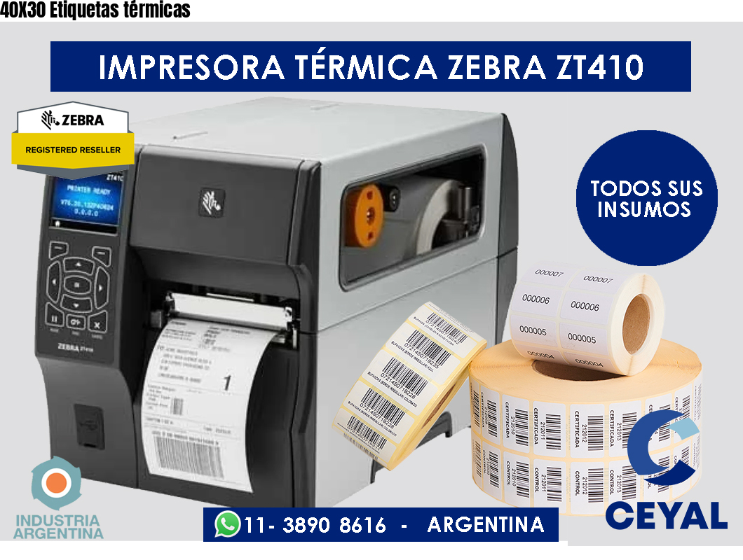 40X30 Etiquetas térmicas