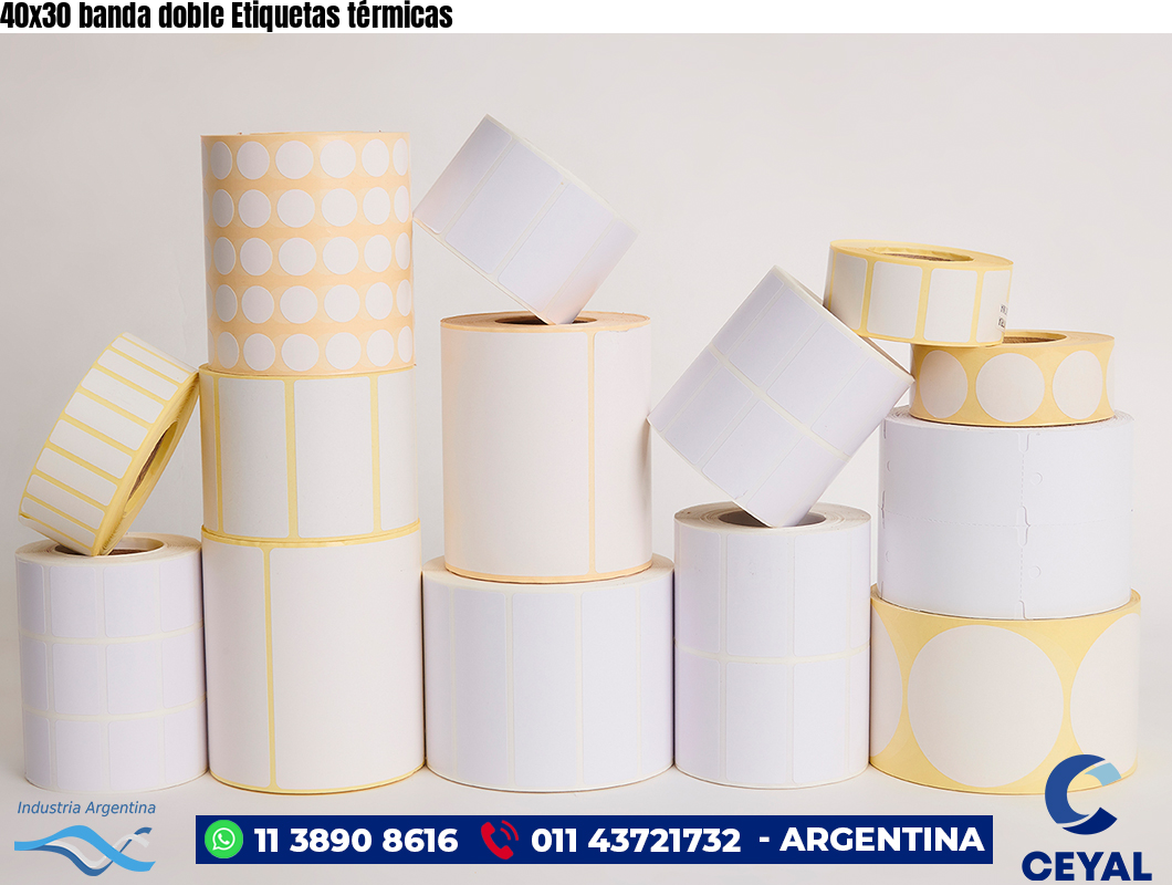 40x30 banda doble Etiquetas térmicas
