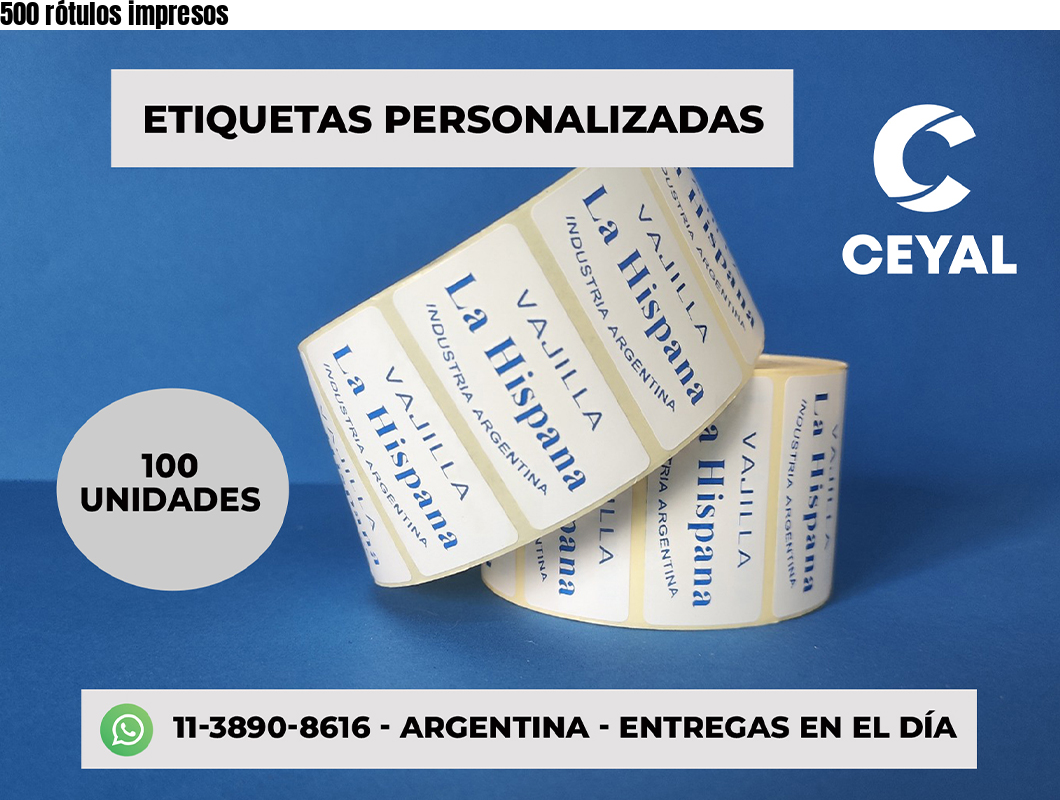 500 rótulos impresos