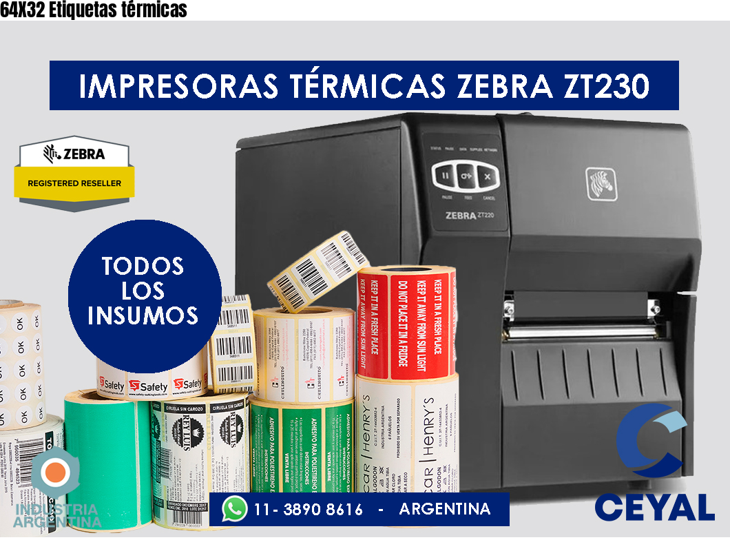 64X32 Etiquetas térmicas