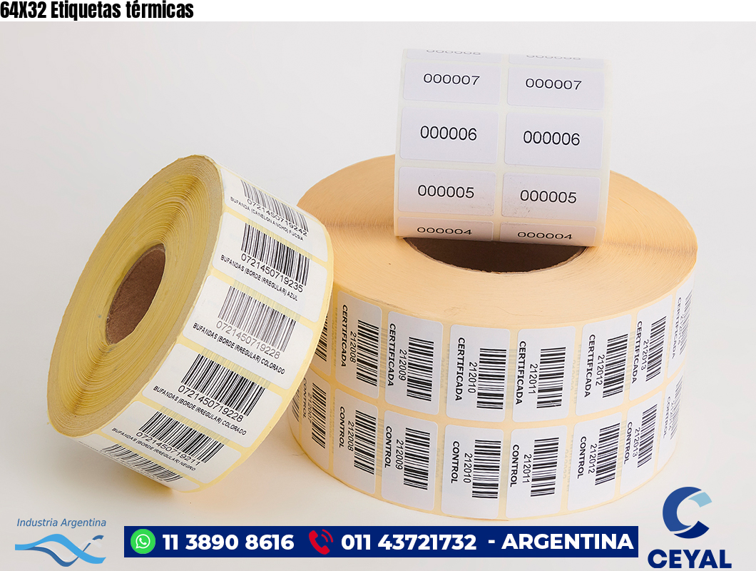64X32 Etiquetas térmicas
