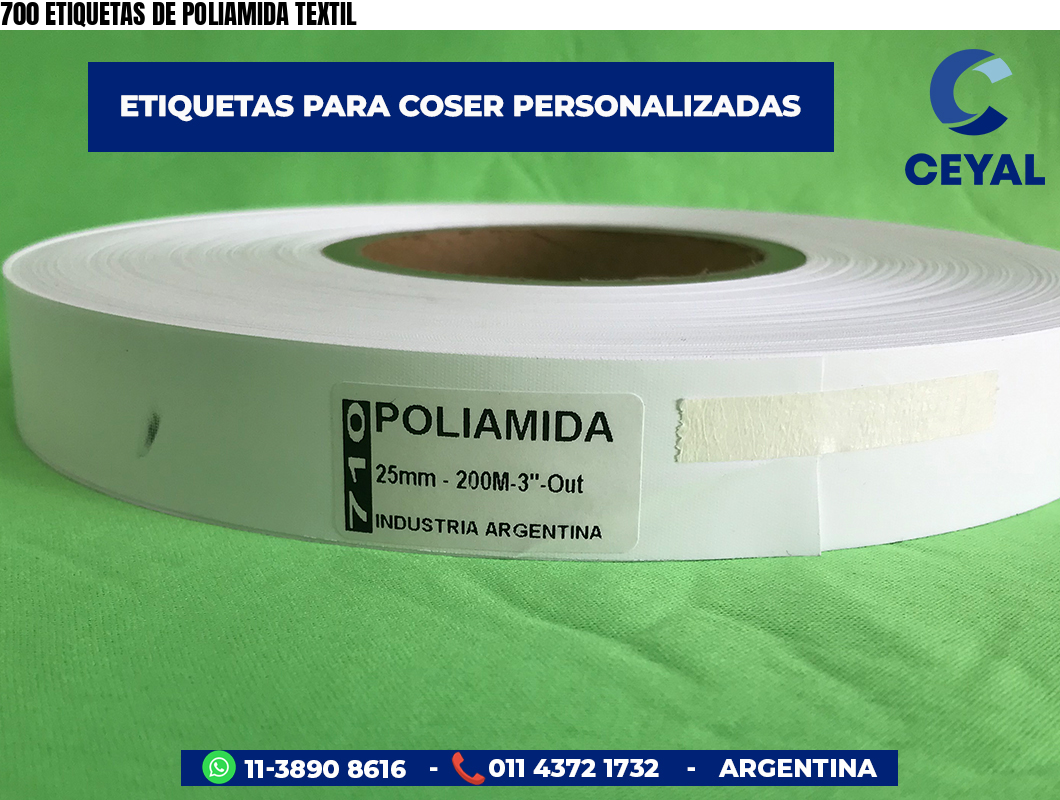 700 ETIQUETAS DE POLIAMIDA TEXTIL
