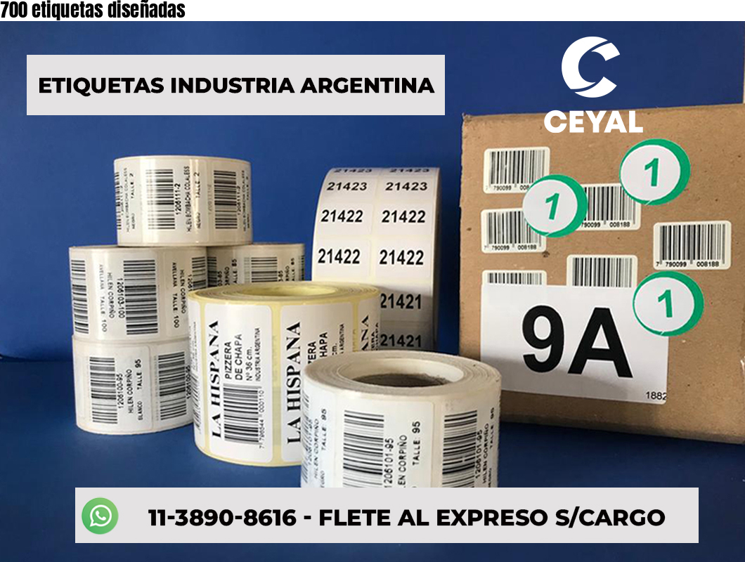 700 etiquetas diseñadas