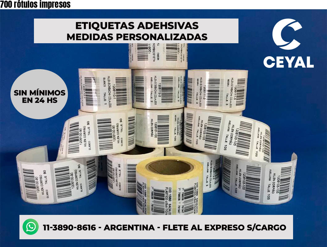 700 rótulos impresos