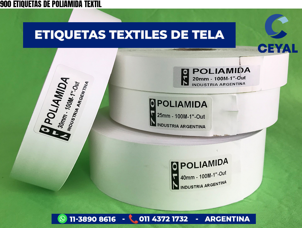 900 ETIQUETAS DE POLIAMIDA TEXTIL