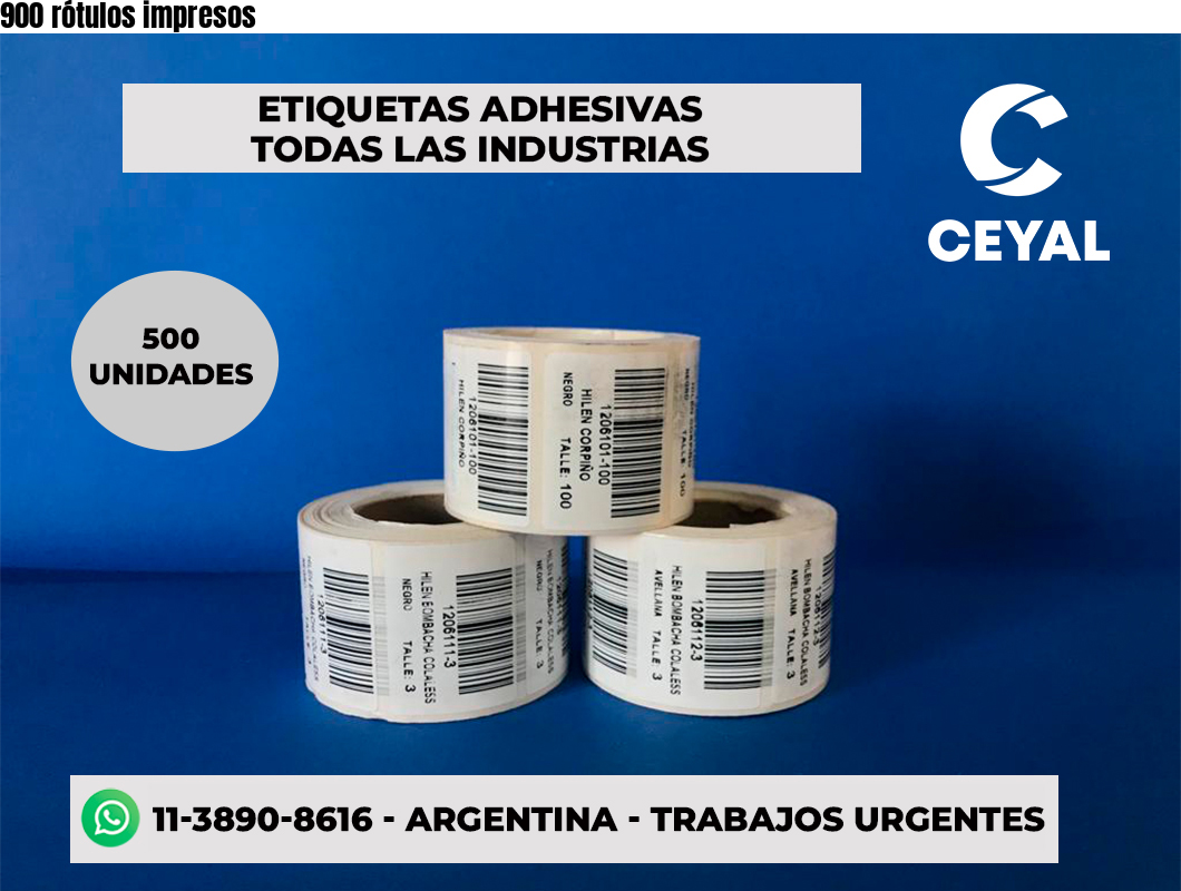 900 rótulos impresos