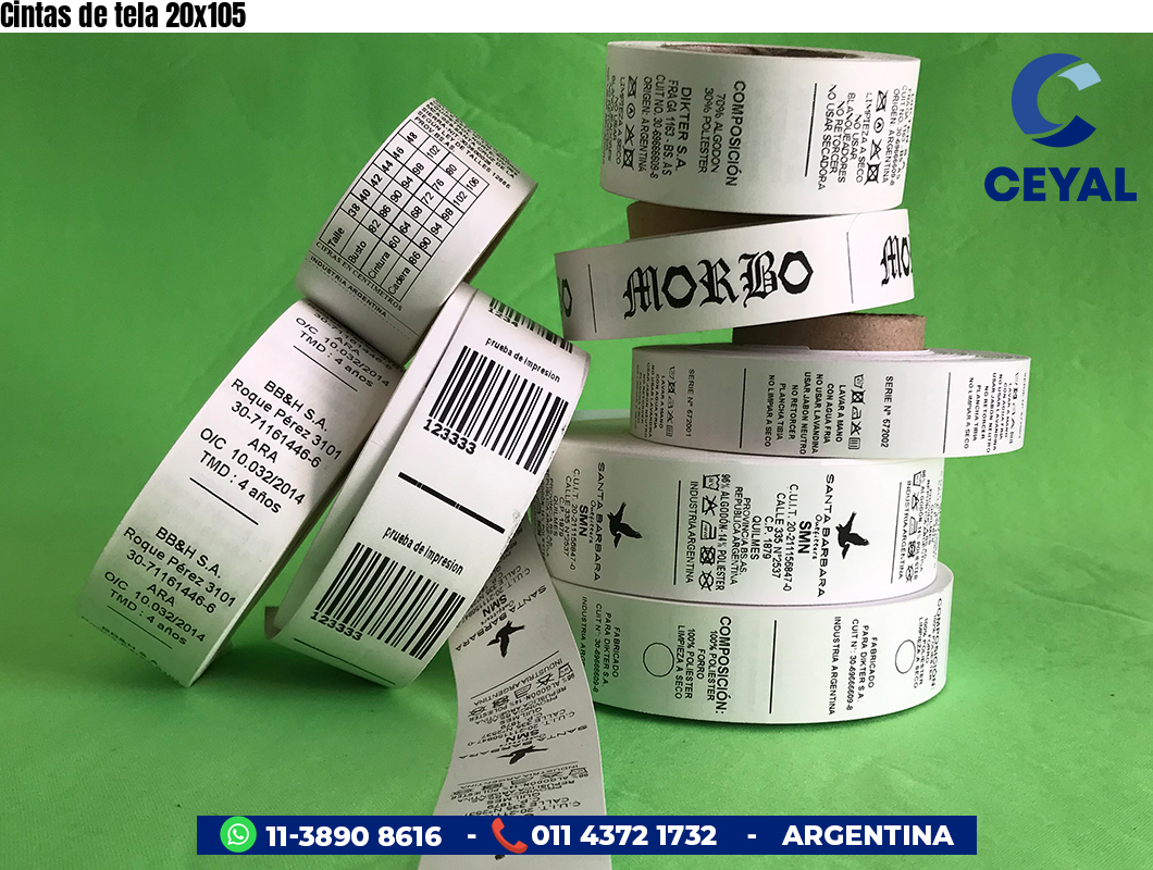 Cintas de tela 20x105