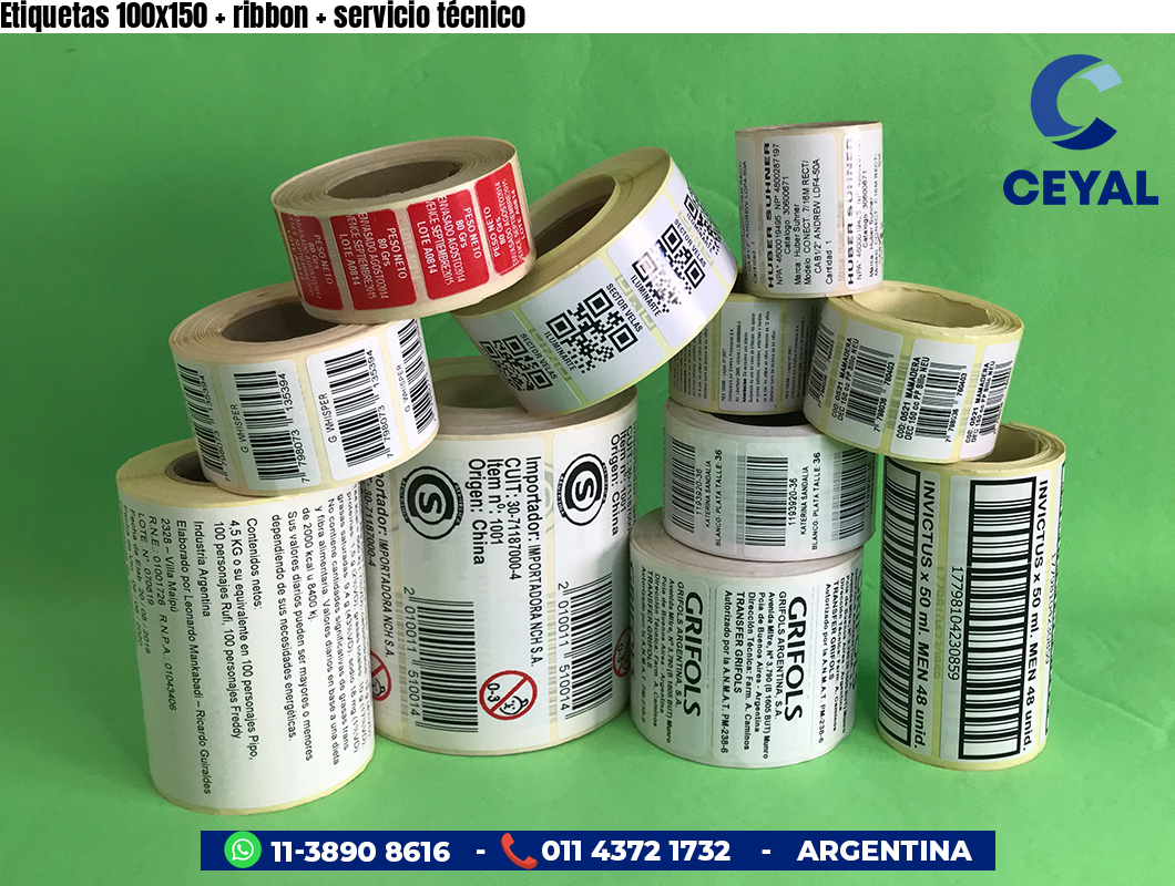 Etiquetas 100x150 ribbon servicio técnico