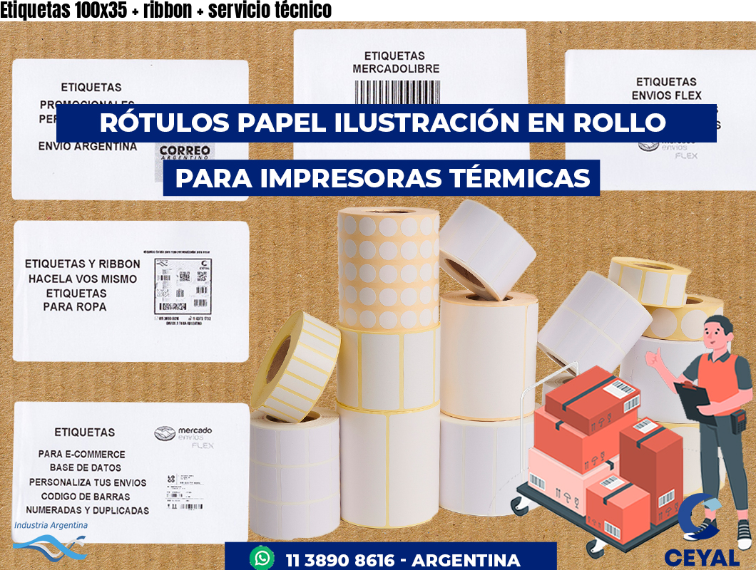 Etiquetas 100x35 ribbon servicio técnico
