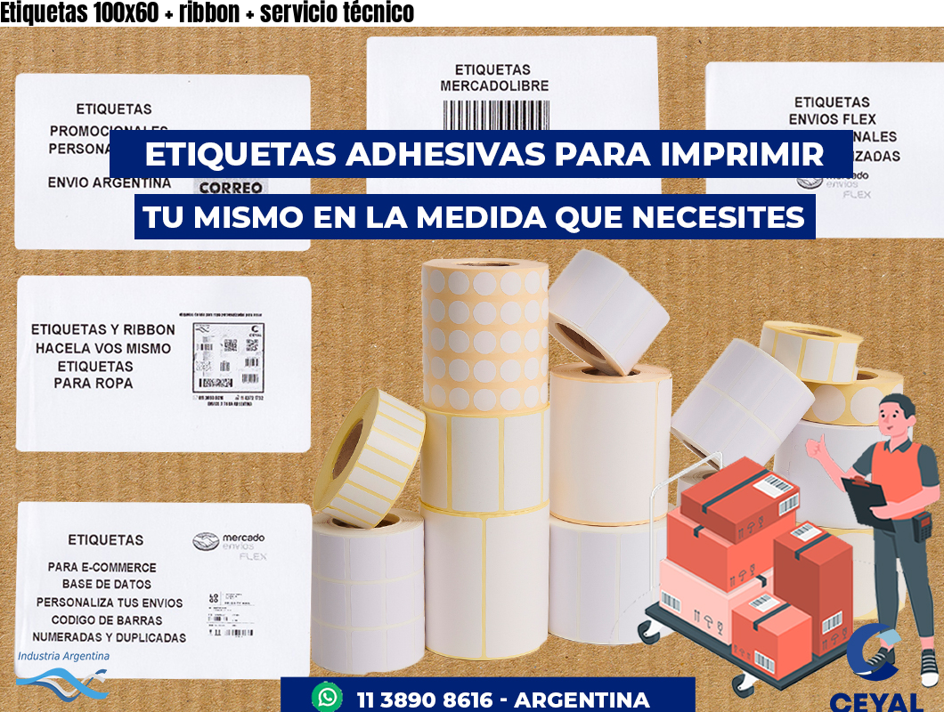 Etiquetas 100x60 ribbon servicio técnico