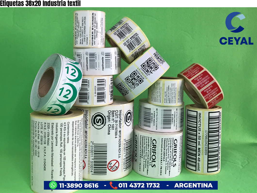 Etiquetas 38x20 Industria textil