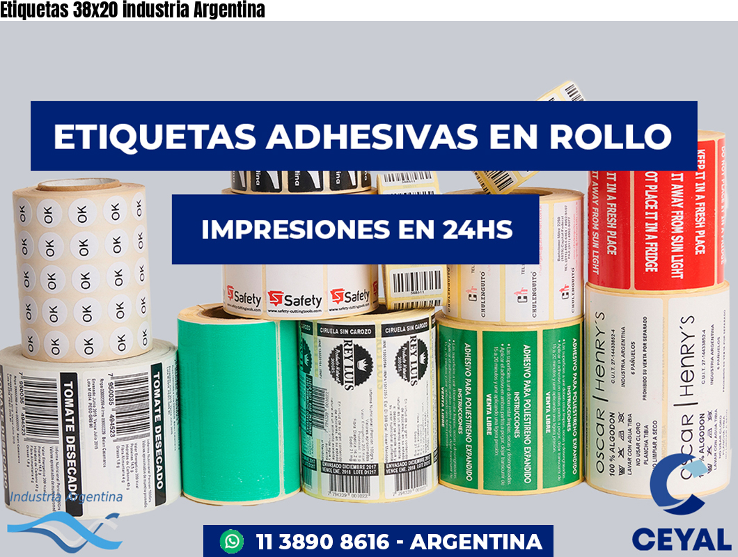Etiquetas 38x20 industria Argentina