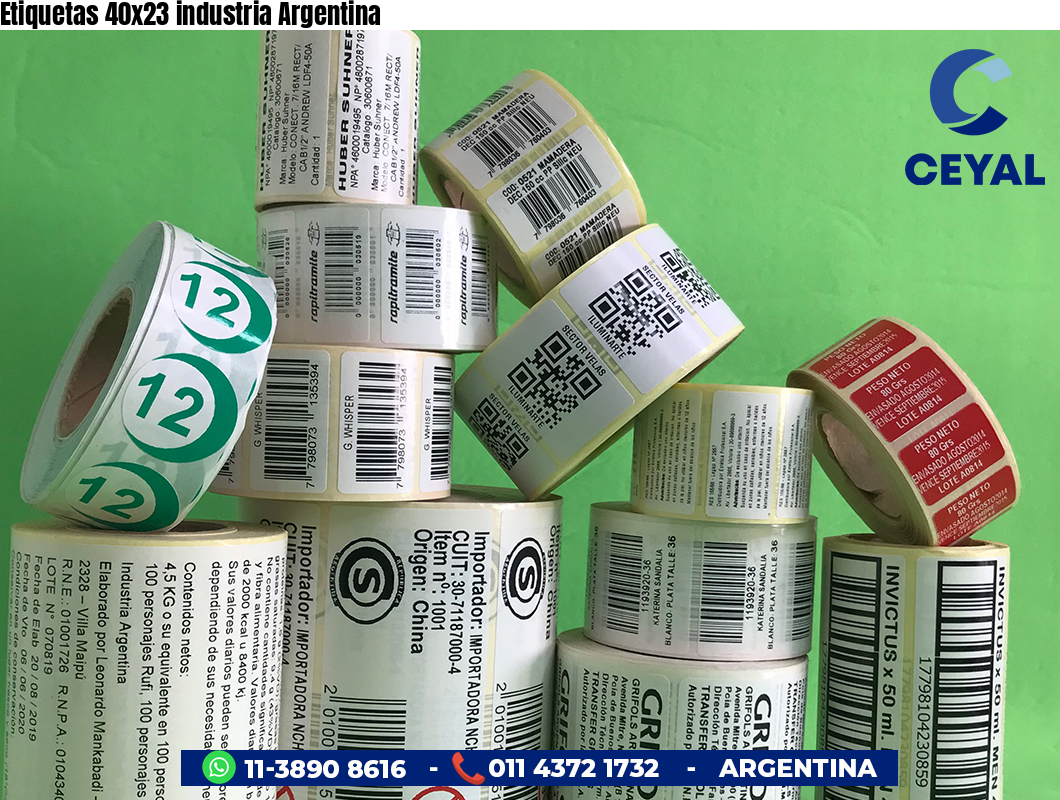 Etiquetas 40x23 industria Argentina