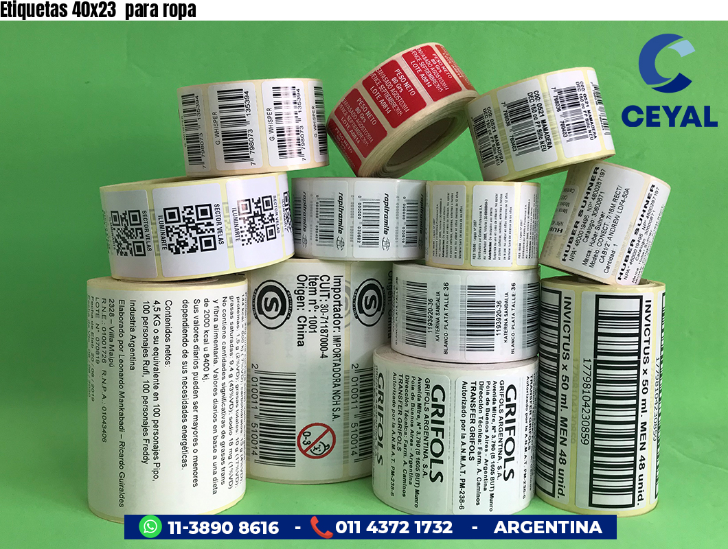 Etiquetas 40x23 para ropa