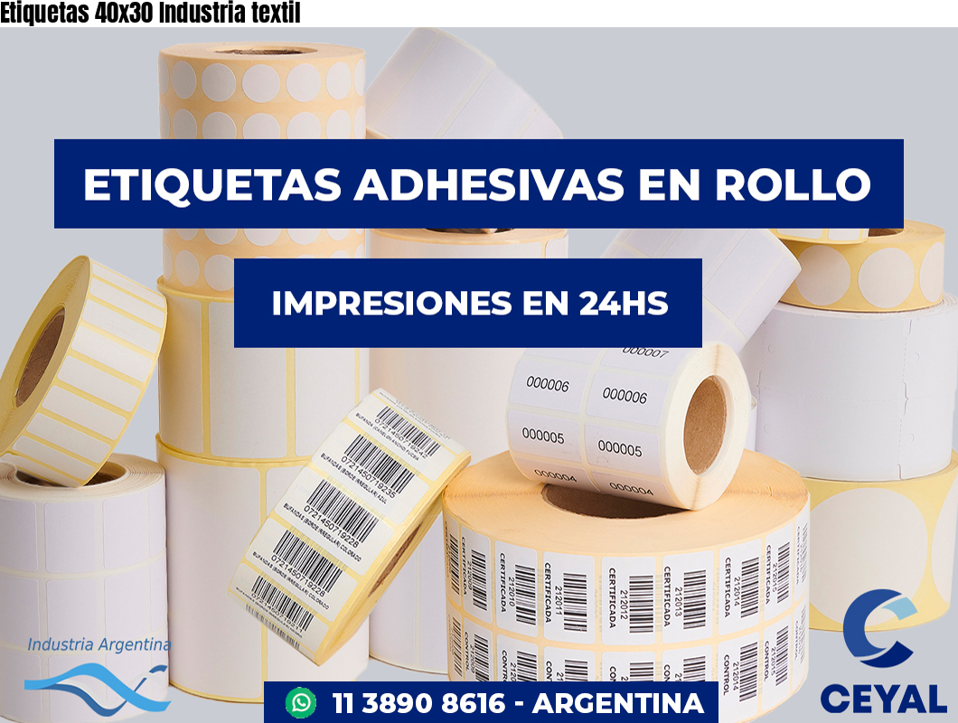 Etiquetas 40x30 Industria textil