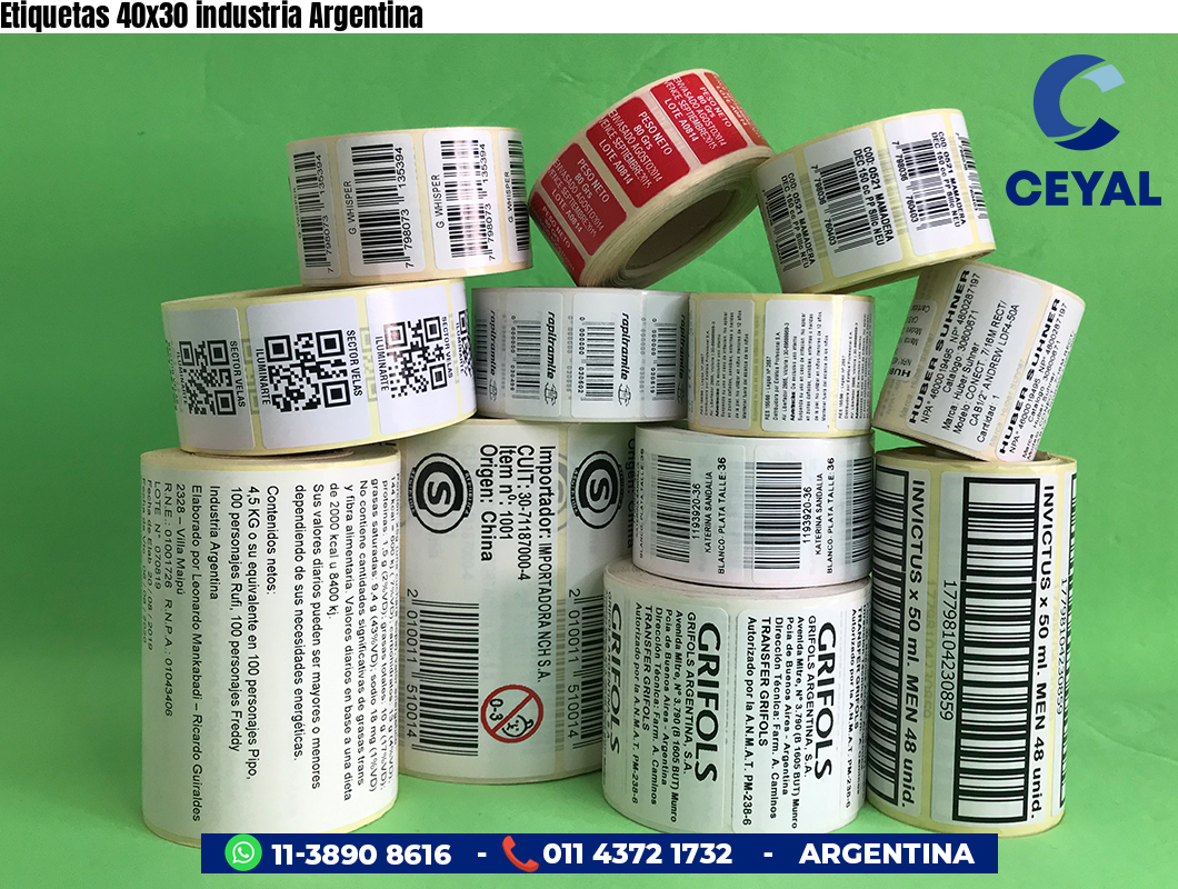 Etiquetas 40x30 industria Argentina