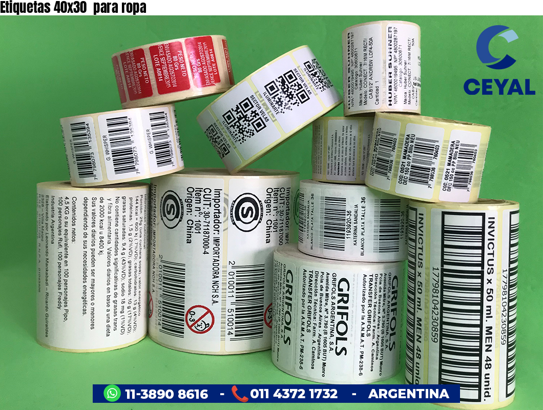 Etiquetas 40x30 para ropa