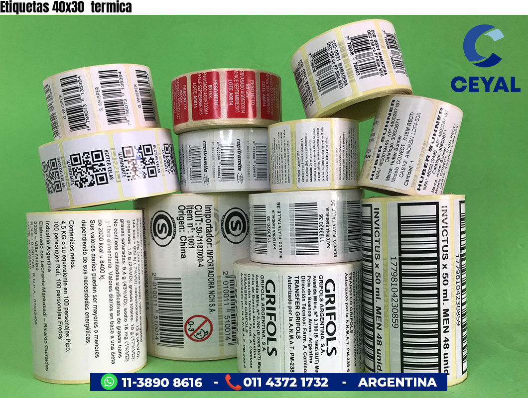 Etiquetas 40x30 termica