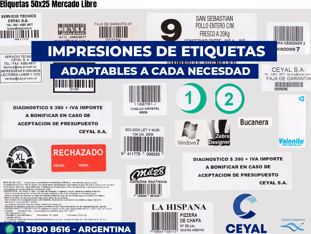 Etiquetas 50x25 Mercado Libre