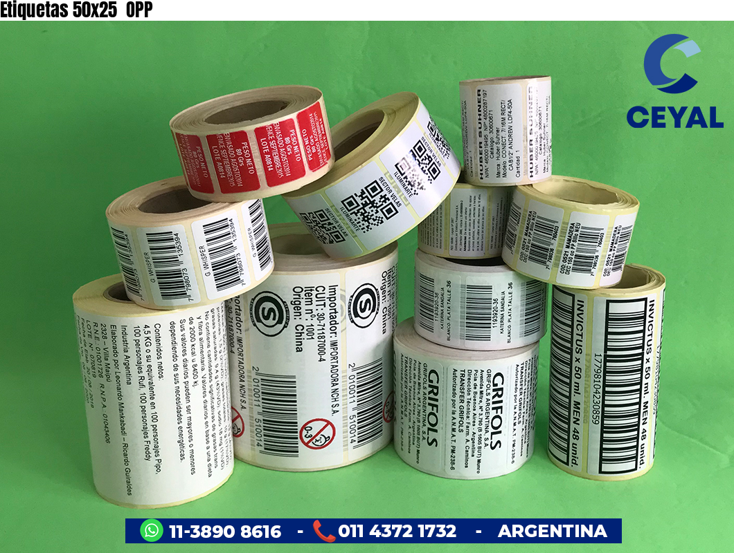 Etiquetas 50x25  OPP