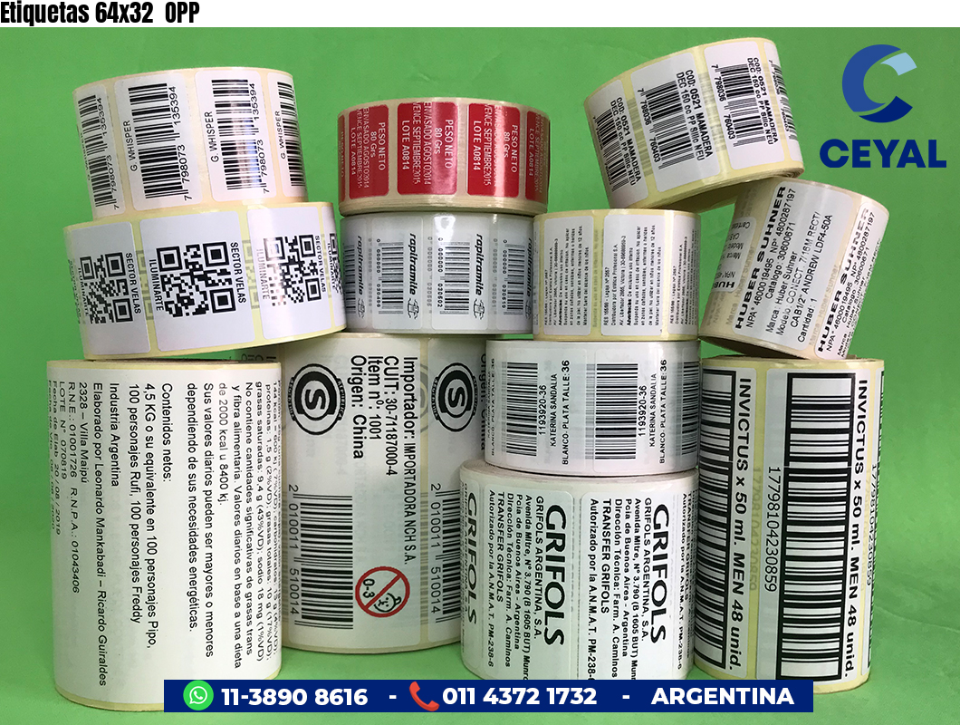 Etiquetas 64x32 OPP